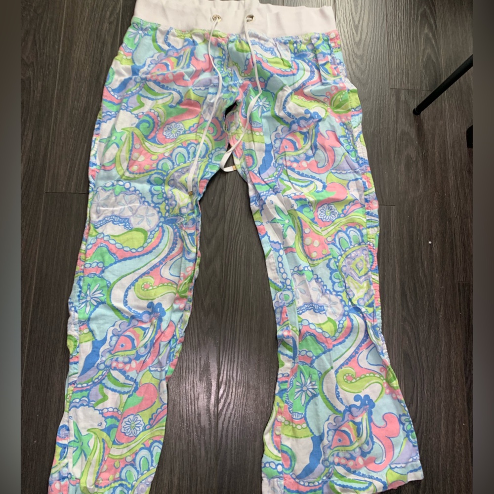 Lilly Pulitzer baggy beachy colorful pants.